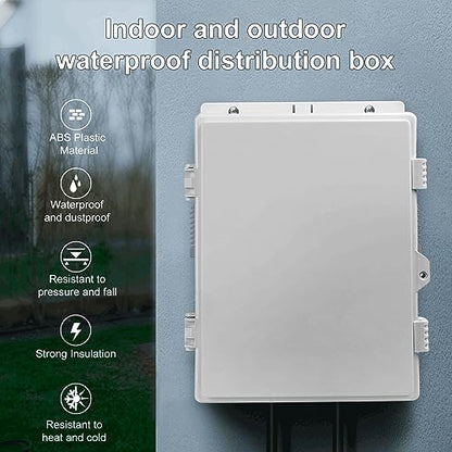 Namunanee Outdoor Electrical Junction Box, ABS Water Resistant Enclosure with Internal Mounting Panel & Hinged Cover (13" H* 9.2" L* 3.7" W) - size: 13"H x 9.2"L x 3.7"W & Standard