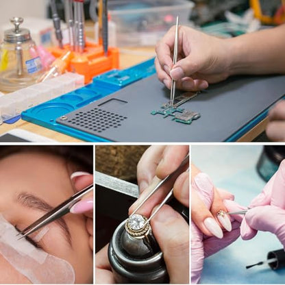 Precision Tweezer, Upgraded Professional Pointed, High-end Stainless Steel | Tweezers for Craft, Electronics, Soldering, Model, Laboratory Work, Jewelry-Making - style: Fine Tip Straight LONG (5.5in)