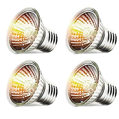 CALPALMY 4-Pack 75W UVA+UVB Bulbs | Heat and Light for Reptiles and Amphibian Tanks, Terrariums and Cages | Works with Various Lamp Fixtures