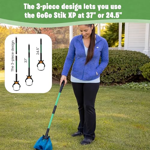 GoGo Stik XP Consumer Reports #1 Rated Ergonomic Scooper 2024, 2026. Quick, Clean, & Convenient Pro Pooper Scooper for All Dog Pet Waste Cleanup. Use Store Bags or Heavy Dootie Bags. - size: 1 Count (Pack of 1)