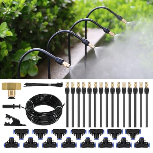 50FT Drip Irrigation System, Complete Garden Watering Kit with Rust-Proof Copper Nozzles - UV Stabilized Flexible Hose for Lawn, Greenhouse, Patio Plants - size: 50FT