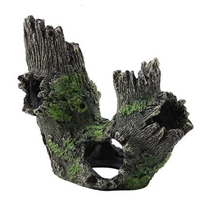Aquarium Driftwood Decoration Artificial Resin Tree Trunk for Fish Tank Ornaments, Terrarium Vivarium Reptile Cave Hide Aquatic Decoration (ST-004B) - size: ST-004B