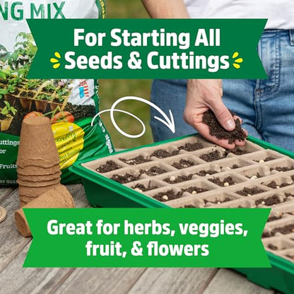 Back to the Roots 3-in-1 Seed Starting Mix 6 Quarts, 100% Organic & USA Made for Herbs, Veggies, Flowers, w/Nutrient Rich Plant Food, Worm-Castings, & Moisture Controlling Yucca Brown - size: 6 Quart, style: Seed Starting Mix