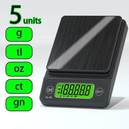 Scale Jazz Digital Pocket Scale, 500g/0.01 Portable Precision Gram Scale Grams and Ounces，Food Scale Jewelry Scale with LCD Display, 5 Units Tare for Powder, Gem, Coffee, Coin, Tea, Weed