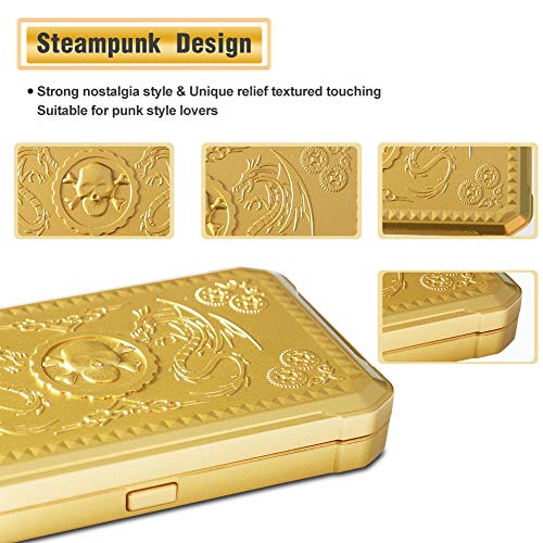 Fuzion Digital Gram Scale 200g/0.01g, Gold Scale for Jewelers | Embossed Steampunk, Dragon & Pirate Design, Pocket Herb Scale with 6 Modes, Tare(50g Calibration Weight & Battery Included) - color: Gold, size: 200/0.01g