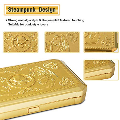 Fuzion Digital Gram Scale 200g/0.01g, Gold Scale for Jewelers | Embossed Steampunk, Dragon & Pirate Design, Pocket Herb Scale with 6 Modes, Tare(50g Calibration Weight & Battery Included) - color: Gold, size: 200/0.01g