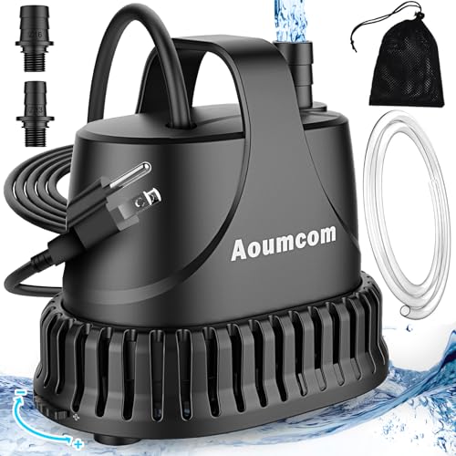 400GPH Fountain Pump, 20W Submersible Water Pump, Aquarium Pump, 1500L/H Water Pump with 7ft Power Cord for Aquarium, Water Table, Waterfall, Fish Tank, Pond, Hydroponics - size: 20W-400GPH-NET