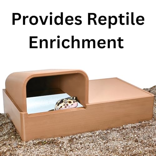 Reptile Humid Hide Viewing Box with Lid | Cave Humidity Hide for Leopard Gecko, Hognose Snake, Corn Snake Reptile Underground Lay Box Hideout Habitat Tank Enrichment | Decor Decoration Accessories