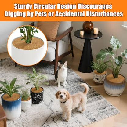 10 Inch Coconut Fiber Mulch Ring, 3 Pcs Tree Protector Mats, Coco Coir Mulch Mat Tree Guards, Plants Disc Soil Cover for Landscaping and Indoor Outdoor Gardening Pot - size: 10in-3pcs