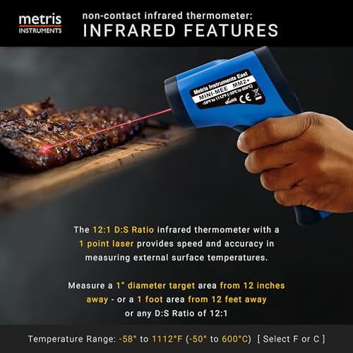Metris MM2+ Infrared Thermometer Gun -58°F to 1112°F Laser Temp Gun | 1.5% Accuracy