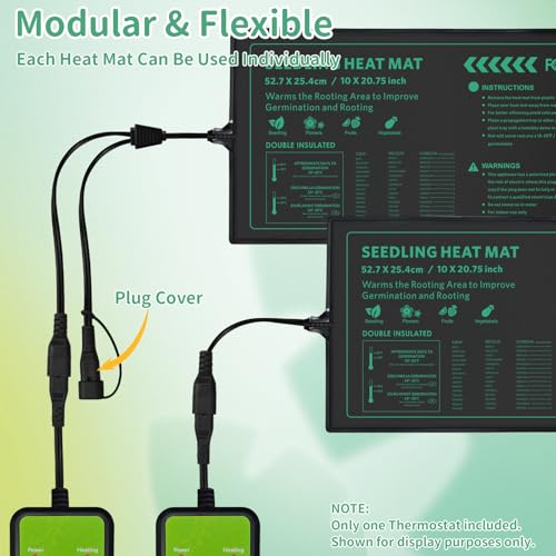 Seedling Heat Mat with Temperature Control Durable Waterproof Plant Heating Pad 10"x 20.75" for Germination, Indoor Gardening, Greenhouse - size: 1 Controller