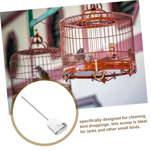 UKCOCO Adjustable Telescopic Stainless Steel Bird Cage Cleaning Tool Compact Poop Scooper for Small Animals Durable Waste Removal for Chicken Coop and Reptile Litter