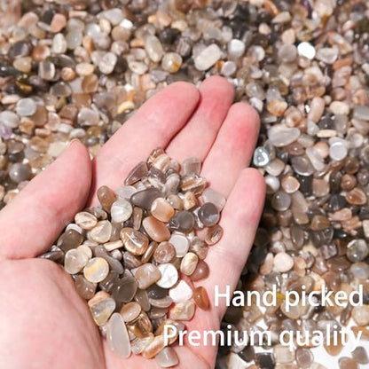 Black Moonstone Chips Bulk 1lb, 850+ Pieces, 5-8mm Natural Gemstones - color: Black Moonstone, size: 1LB