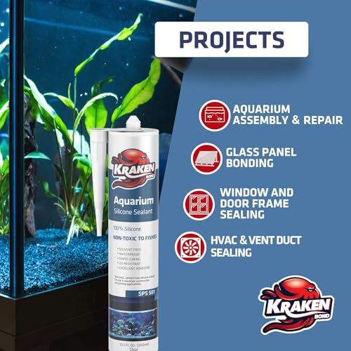 Kraken Bond Black Spray Waterfall Foam Sealant 2x24 oz & Aquarium Silicone Sealant 2x10.1 fl. oz – Bundle for Vivarium, Terrarium, Fountain & Aquascape Background, Foam Gun and Cleaner Not Included - color: Black Foam, size: 2 Pack (Habitat Set)