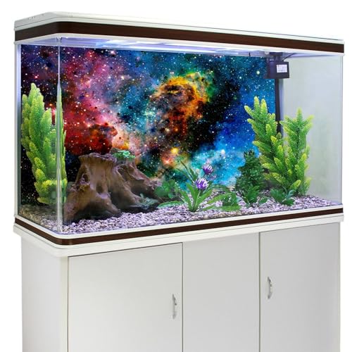 24x16 inches Galaxy Aquarium Background Stars Universe Fish Tank Backdrop | AWERT Cloud Colorful Cosmic Mystery Space Terrarium Background - size: 24x16in/60x40cm