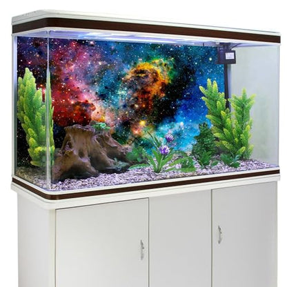 48x24 inches Galaxy Aquarium Background Stars Universe Fish Tank Backdrop | AWERT Cloud Colorful Cosmic Mystery Space Terrarium Background - size: 48x24in/120x60cm