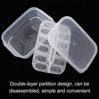 balacoo Reptile Terrarium Terrarium 12 Grids Breeding Box Hatching Container 2-Layer Transparent Hatchery Box Reptile Terrariums Terrariums