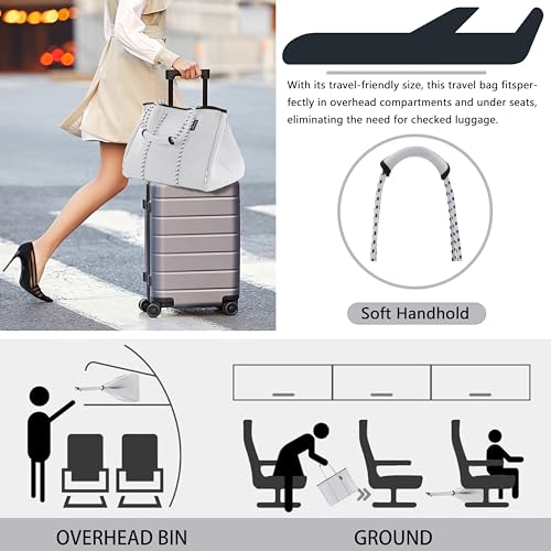 Hibala Neoprene Multipurpose Beach Bag,Gym/Travel/Pool Bag,Tote For Women&Men - color: White