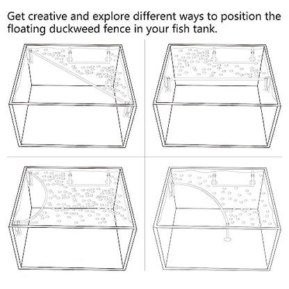 HOZOE Floating Plant Fence for Aquarium, Separates Floating Plants, Automatically Adjusts Height with Water Level, Suitable for All Floating Plants and Most Aquariums. - style: Combo Pack