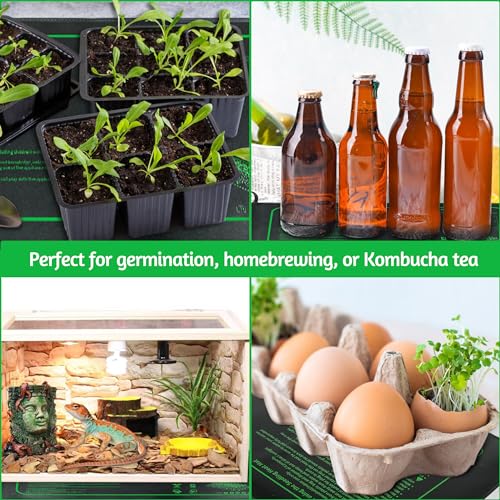 LOCONHA Seedling Heat Mat for Seed Starting, 10" x 20.75" Waterproof | Heating Pad for Indoor Plants Germination (Black 1 Pack) - color: Black 1 Pack