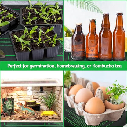 LOCONHA Seedling Heat Mat for Seed Starting, 10" x 20.75" Waterproof | Heating Pad for Indoor Plants Germination (Black 1 Pack) - color: Black 1 Pack