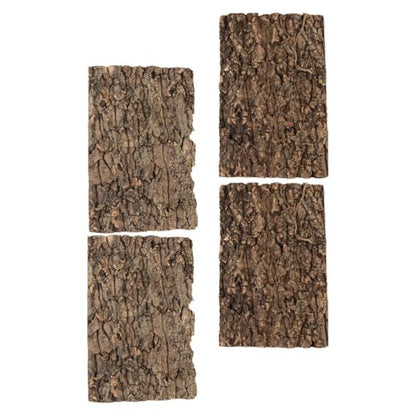 SHINEOFI Reptile Terrarium Bark Decor 4 Pack Natural Tree Bark Background for Reptile Tank Gecko Tank Decor Accessories 11.81 X 7.87 X 0.78 in Cuttable Habitat