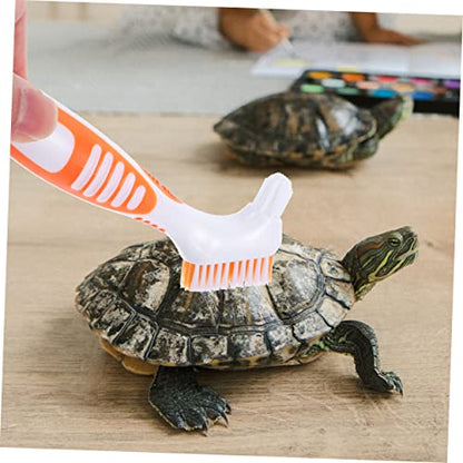 Mipcase 4pcs Turtle Shell Cleaning Brush Double-Sided Portable Reptile Tank Supplies - color: Multix2pcs, size: 16x5cmx2pcs