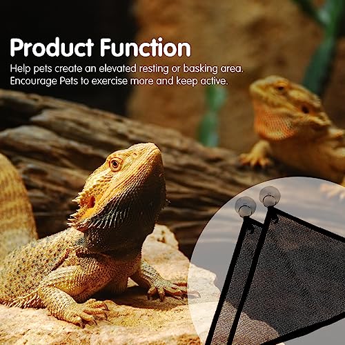 2PCS Bearded Dragon Hammock Reptile Hammock for Bearded Dragon Tank Accessories,Breathable Mesh Reptile Bed and Rest for Geckos Lizards,Snakes,Chameleon,Fish - size: 19*13*13inch