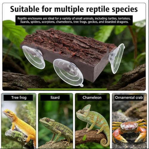 Turtle Basking Platform, 1 Count | Realistic Bark Design, 3 Strong Suction Cups, Sloped Ramp, For Aquatic Turtles, Reptiles, Frogs, Lizards