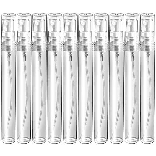 Fandamei Mini Spray Bottle, 10 Pack 10ml Plastic Spray Bottle, Fine Mist Refillable Perfume Bottle, Perfume Atomizer, Small Empty Sample Containers, Portable Travel Bottle - size: 10ml