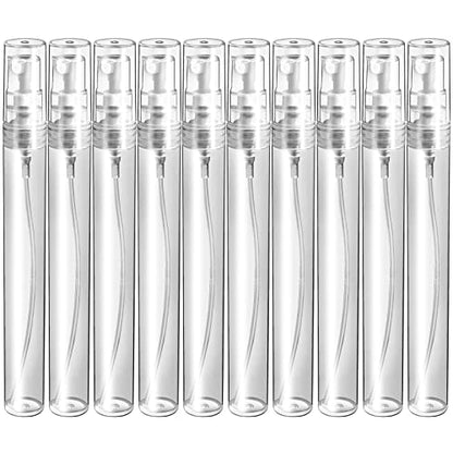 Fandamei Mini Spray Bottle, 10 Pack 10ml Plastic Spray Bottle, Fine Mist Refillable Perfume Bottle, Perfume Atomizer, Small Empty Sample Containers, Portable Travel Bottle - size: 10ml