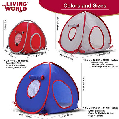 Living World Pet Tunnel, Red/Grey - size: Medium