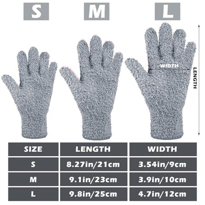 Patelai 3 Pairs Microfiber Dusting Gloves for Plants Leaf, Small | Dark Blue, Gray, Khaki,Plant Cleaning Gloves, Reusable Washable Gloves,House Furniture Blinds Dusting - color: Dark Blue, Gray, Khaki, size: Small
