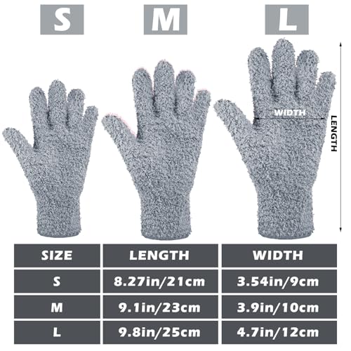 Patelai 3 Pairs Microfiber Dusting Gloves for Plants Leaf, Medium | Dark Blue, Gray, Khaki,Plant Cleaning Gloves, Reusable Washable Gloves,House Furniture Blinds Dusting - color: Dark Blue, Gray, Khaki, size: Medium