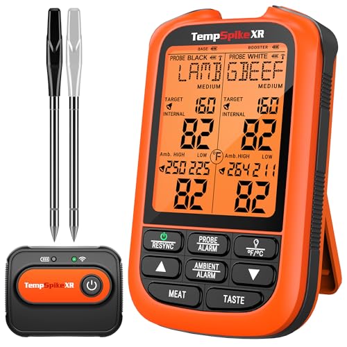 TempPro TempSpike 2000FT Wireless Meat Thermometer Digital with 2 Ultra-Thin Meat Probe, Grill Thermometer Wireless for Smoker, BBQ, Grill, Turkey Kitchent Gift for Dad Husband (Previously ThermoPro) - style: 2000ft