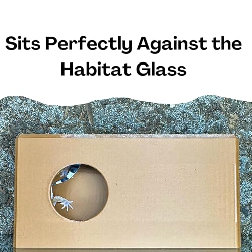 Reptile Amphibian Cave Against Glass Viewing Hide | Dig Box Enclosure Reptile Habitat Tank Enrichment | Snake Leopard Gecko Decoration Accessories Supplies Toys Ornaments