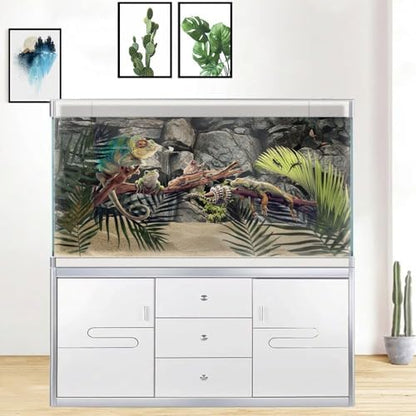 24X16IN Stone Aquarium Background, Rock Fish Tank Background, Natural Rocky Glass Terrarium Background with 8 EVA Double-Sided Tape - color: Stone, size: 24X16in/60X40cm