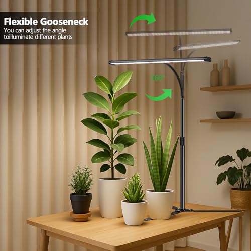 GYTF Super-Bright Plant Grow Light, 6000K 108LEDs Full Spectrum Plant Lamp with Timer 4/8/12Hrs & Height Extendable for Home Office Desktop Indoor Plants, 12V 3A High Power Output for Faster Growth