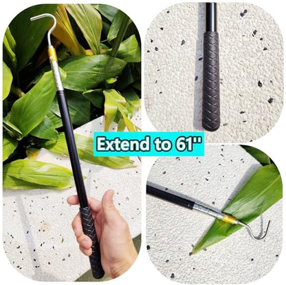 61" Snake Hook Reptile Catcher Stick Pole, Snake Handling Tool kit for Rattlesnakes Copperhead Removal Catching
