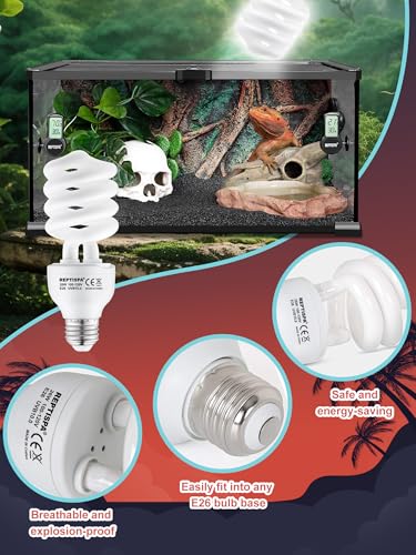 Heat Lamp Combo, 100W UVA Daylight & 26W Desert 10.0 UVB Light | Energy Saving UVB Bulb, Infrared Basking Light, For Bearded Dragon, Turtle and Lizard, Reptile Heat Lamp Bulb