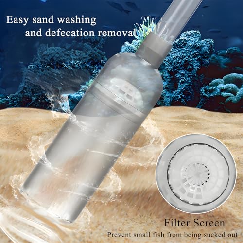 ZYFHOST Fish Tank Vacuum Gravel Cleaner, Aquarium Gravel Cleaner - Hand Siphon Pump as Fish Tank Hose Water Changer & Rock Cleaner & Sand Washing (5.6ft)