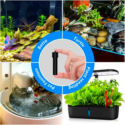 10W Mini Aquarium Heater 5V/2A USB Betta Heater for up to 1 Gallon Tanks, Alumina Ceramic Fish Tank Heater Turtle Heater with Dry-Run & Overheat Protection - size: For Tanks ≤ 1 Gal