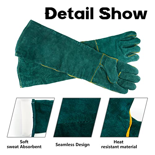 Animal Handling Gloves Bite Proof with 40inch Collapsible Snake Hook,Suitable for Falcon Dog Cat Bird Reptile Snake