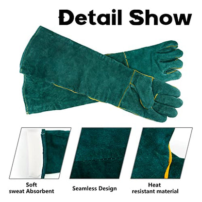 Animal Handling Gloves Bite Proof with 40inch Collapsible Snake Hook,Suitable for Falcon Dog Cat Bird Reptile Snake