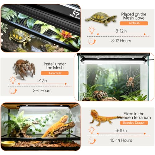 T5 Ho UVB Reptile Light Fixture Combo Kit 39W: 10.0 UVB Light for Reptiles Terrarium Hood Comes with UVB Lamp, 34'' Linear UVB Light Bar for Desert Bearded Dragon,Turtle,Gecko - UV Sensor Test Card - size: 35.4INCH-10.0