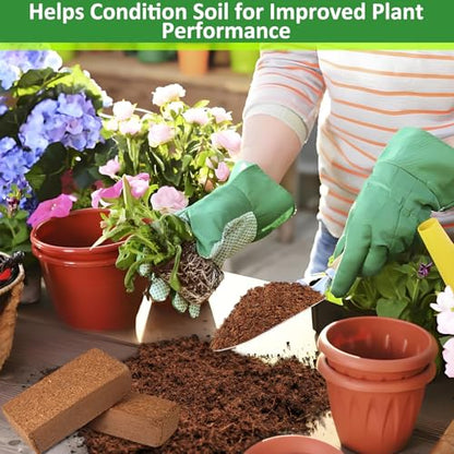 12 Pack Coco Coir Bricks for Plants- 100% Organic Coconut Coir Soil | Compressed Coconut Fiber Substrate, Coco Peat Garden Soil for Seed Starter, Potting Mix and Indoor & Outdoor Plants - size: 12 Pack