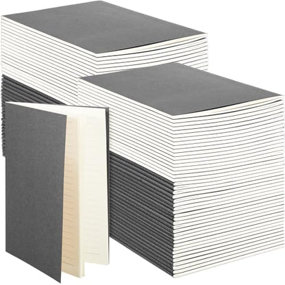 100 Pcs Journals Notebooks Bulk - Kraft Softcover A5 Small Notebooks 5.5 Inch x 8.3 Inch Notepads with 60 Page 30 Sheet for Writing Sketch Travel Office Supplies(Grey,Lined) - color: Grey, style: Lined