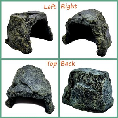 M2cbridge Aquarium Fish Hide Cave Reptile Terrarium Habitat Decor Rock | Natural colors careful craft, perfect resting spot, solid and sturdy - style: Rustic