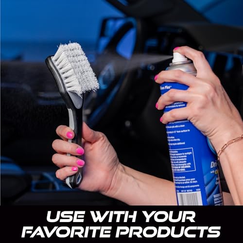 VIKING Upholstery Cleaner Scrub Brush Accessory for Cars | Cleaning Brush for Seat Covers and Car Detail Kit, Ergonomic Grip