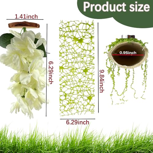 Jumping Spider Accessories Set,Magnetic Jumping Spiders Enclosure Decor,Small Reptile Enclosure Decoration Accessories (White) - color: White